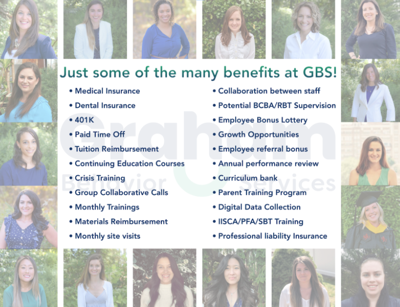 GrahamBehavior's tweet image. Here are some of the #Benefits offered here at #GrahamBehaviorServices: 

#NJBasedABA #ABAServices #NJABA #EmployeePerks