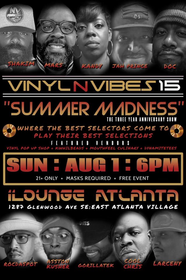 We KNOW you love Vinyl!! Celebrate with us✨ 3 YEARS WORSHIPING VINYL 🔥🔥🔥 SUMMER MADNESS 🤯☀️ August 1st <a href="/iloungeatlanta/">ILOUNGE ATL</a> 6PM 
🤩 BRING THE VIBES!! WE GOT THE VINYL