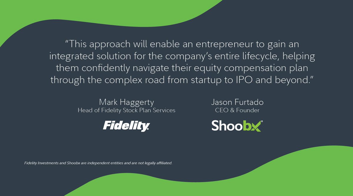 Today, <a href="/Fidelity/">Fidelity Investments</a> and @ShoobxInc announced an agreement to provide a comprehensive equity management solution for U.S. private companies at all growth stages, up to and including preparing for an IPO. go.fidelity.com/krkhe9