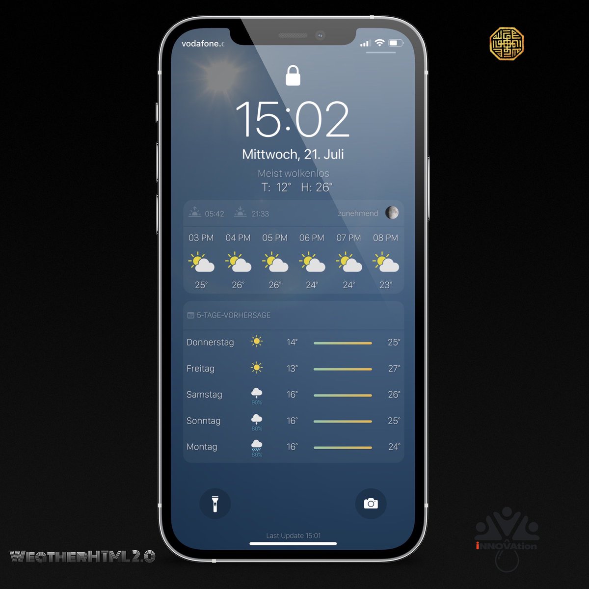 af0erster31's tweet image. #iOS15beta2 #nojailbreak #shortcuts

…right now .. kind of stock… 😜🤟
🔥WeatherHTML 2.0🔥

#iNNOVATION on Discord 
@Attairdu57slm @kleinmone @thewaytozion @kothuq
