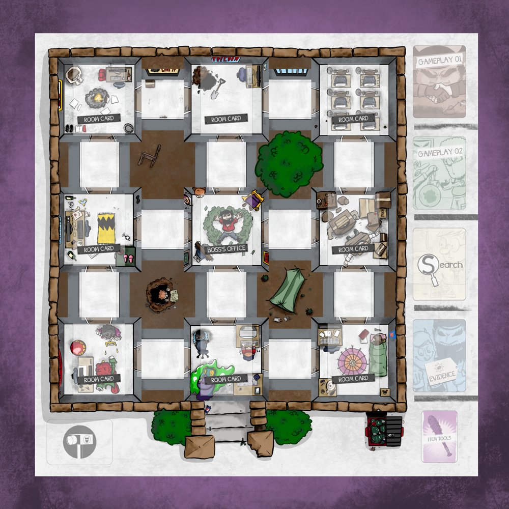 BullyBossLtd's tweet photo. Here’s the new game board. 

What do you think should be skulking around in the Corridors? 🧟‍♂️

#kickstarter #boardgames #gaming https://t.co/h7XRYDf10r