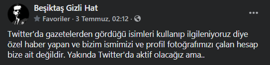 Şu konuya da bir açıklık getirelim. Bazı dostlarımız, bizi ismimizi çalan şahısın yeni sayfası sanıyor. Sanırım kendisi Alex transferinde patladığı için sayfayı kapatmış. Ama bizim malum şahısla alakamız yoktur. Konu hakkında paylaşımlarımız sayfada duruyor. İsteyen bakabilir :)