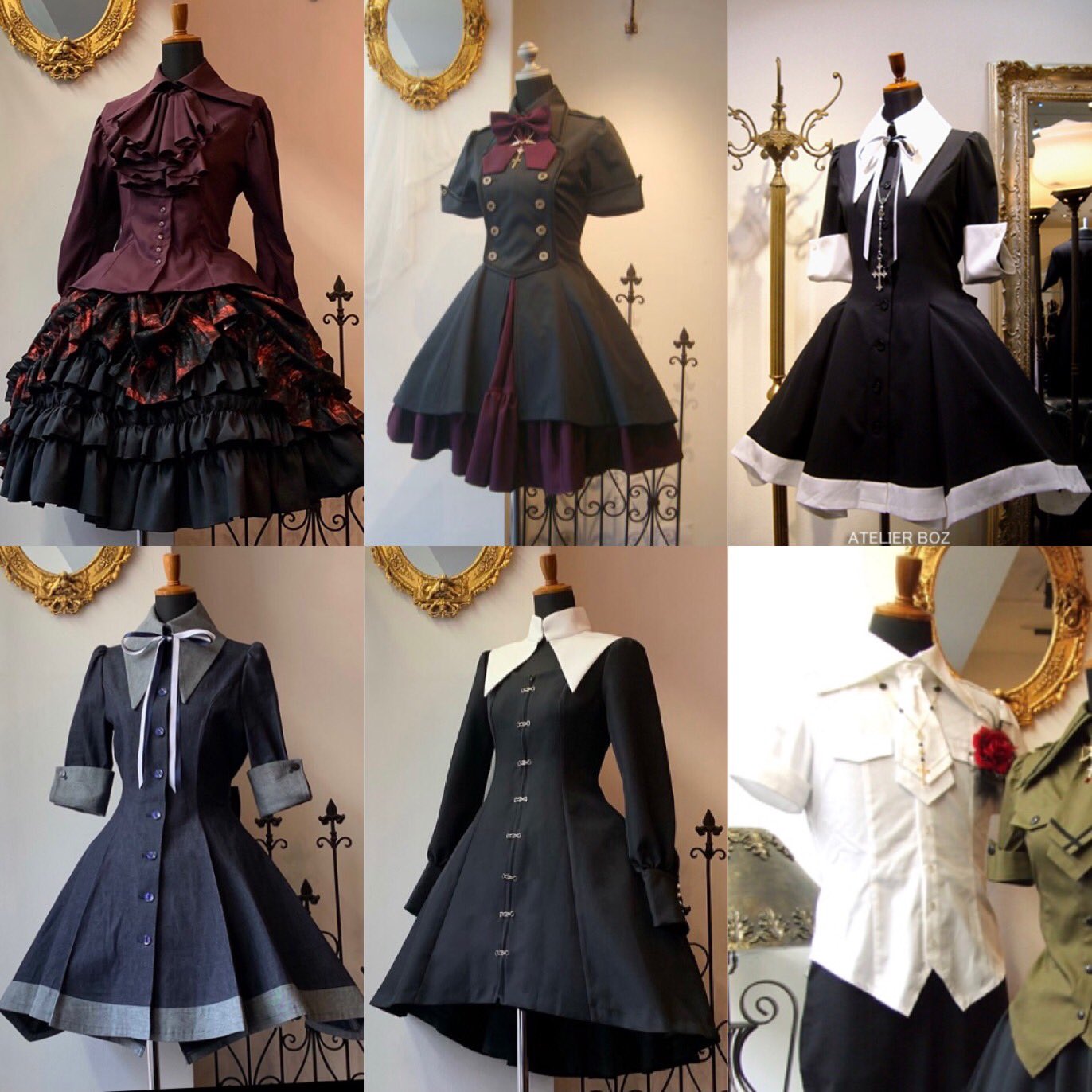 ボルドーATELIER BOZ メイファススカート付ジャケットワンピ - ひざ丈 ボルドーATELIER BOZ メイファススカート付ジャケットワンピ - ひざ丈