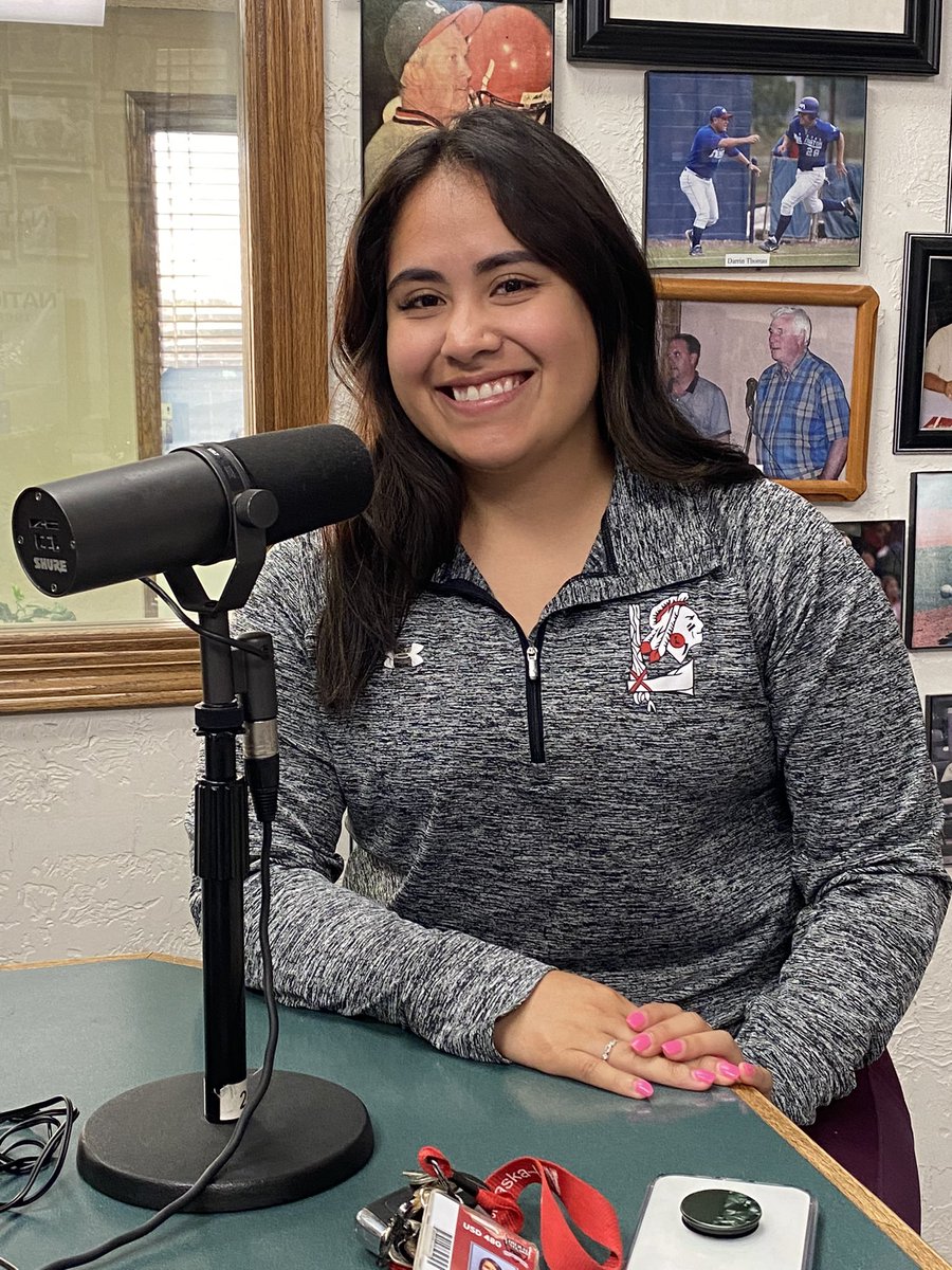sportsguybrock's tweet photo. New LHS head coach Katie Garcia talks Redskin volleyball during Sportsguys.  The team won their division at Nebraska camp last week.  She is a 2014 LHS graduate. https://t.co/k50oUJxQEW