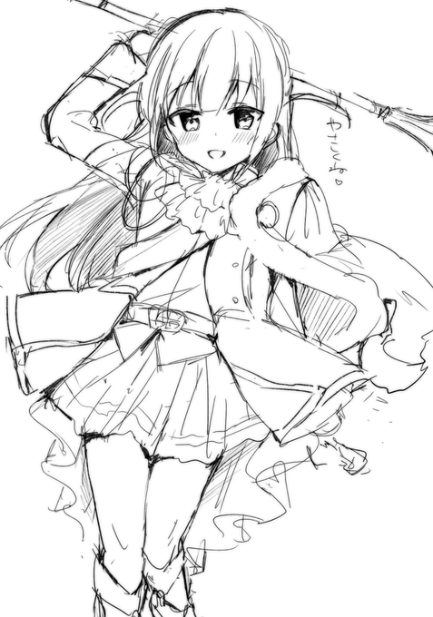 だいぶ前のらふがき本に入れてたまひるちゃんとクロちゃん 