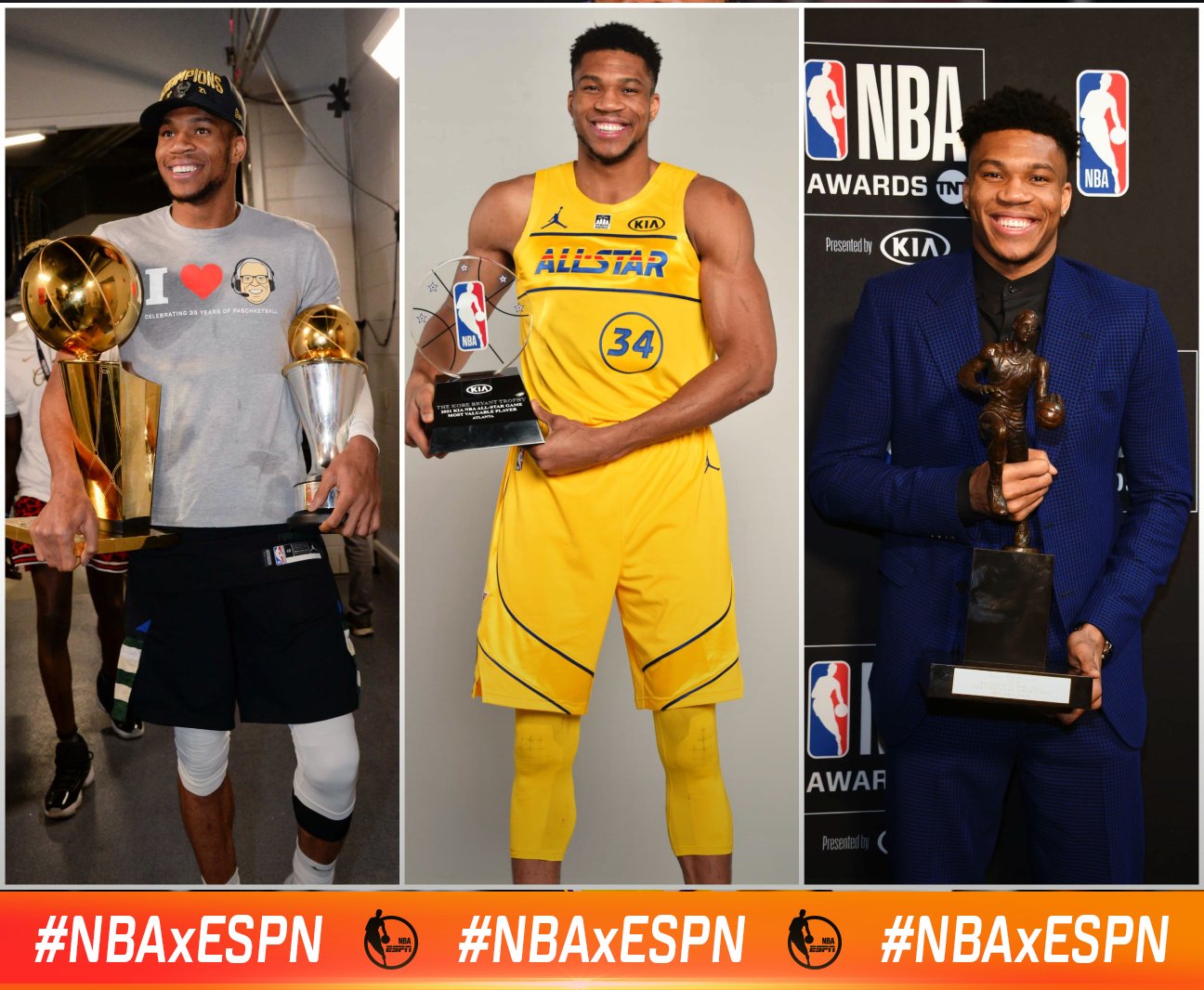 ESPN .mx on X El griego que conquisto la NBAxESPN 2019 MVP de la NBA 2020 MVP de la NBA 2021 MVP del All Star Game 2021 Campeon de la NBA 2021
