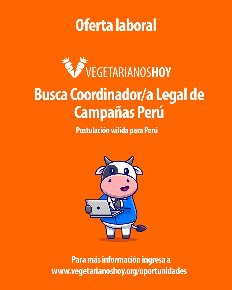 Gaston_Sabres's tweet photo. Llegamos a Perú!! 🇵🇪✨
Junto a @VegetarianosHoy comenzamos operaciones en un nuevo país 🤩🙌🏽 y contamos con una #OfertaLaboral
+ info y postular 👉🏻 https://t.co/fyLAmOlVBI ✍️
😉 Etiqueta a quién creas le pueda interesar esta oferta!! 💛🌱
#OfertaDeTrabajo #HayLaburo #Perú #PE https://t.co/y9ep8p9Nre