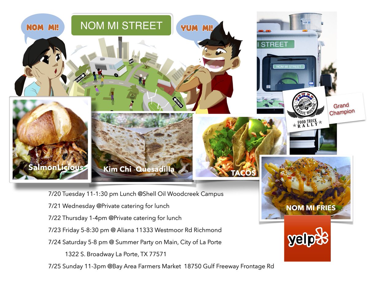 Here our schedule for the week! #nommistreet #foodlover #smallbusiness