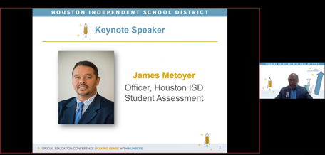 ElliotLuckett's tweet photo. Enjoying today's #HISDSpedConference keynote speaker @jaymetoyer who is #MakingSenseWithNumbers and sharing meaningful questions to go deep into the data! @HISDSPED https://t.co/Pq8fL7fbfg