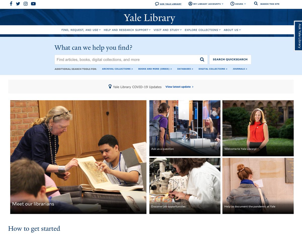 The first phase of our website redesign is now live. Check it out and share your feedback using the Contact Our Web Team link in the footer.  library.yale.edu