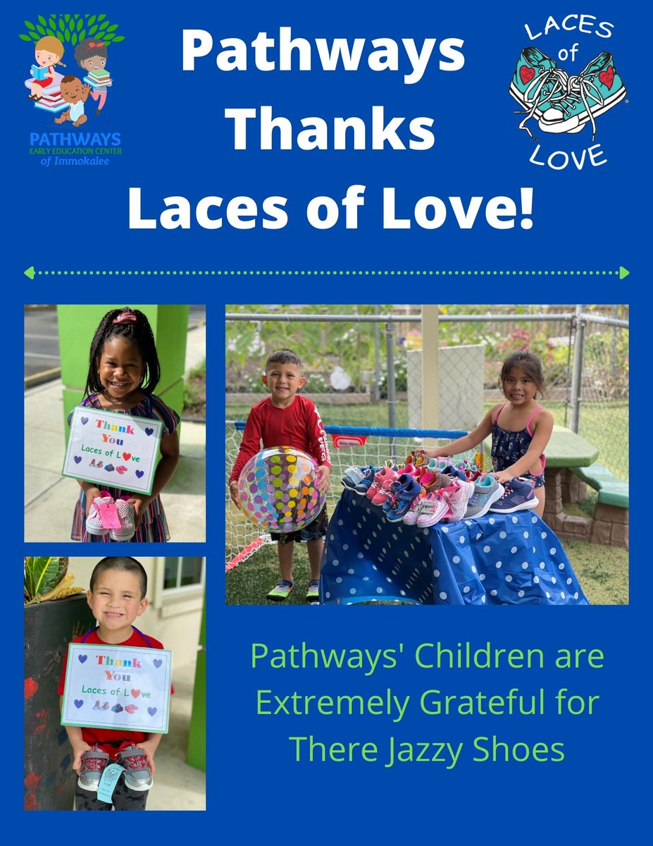 Thank you so much Laces of Love for donating all the lovely shoes to our center! Pathways' children are extremely excited to wear there new "Jazzy" shoes !
#changingthepath