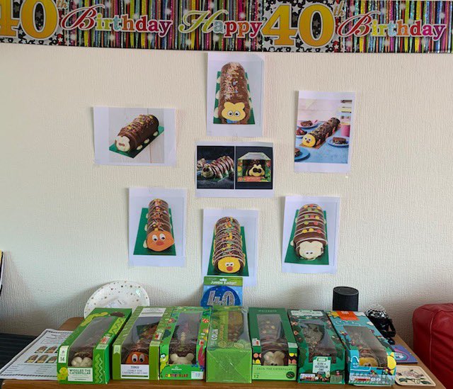 crisp_aholic's tweet image. My brother wanted to celebrate his 40th birthday by completing the ‘Caterpillar Cake Tasting Challenge’, based on appearance and taste.

Great fun, but I can’t believe Cuthbert from @AldiUK does not actually exist anymore, despite the #freecuthbert campaign. 
How come?!