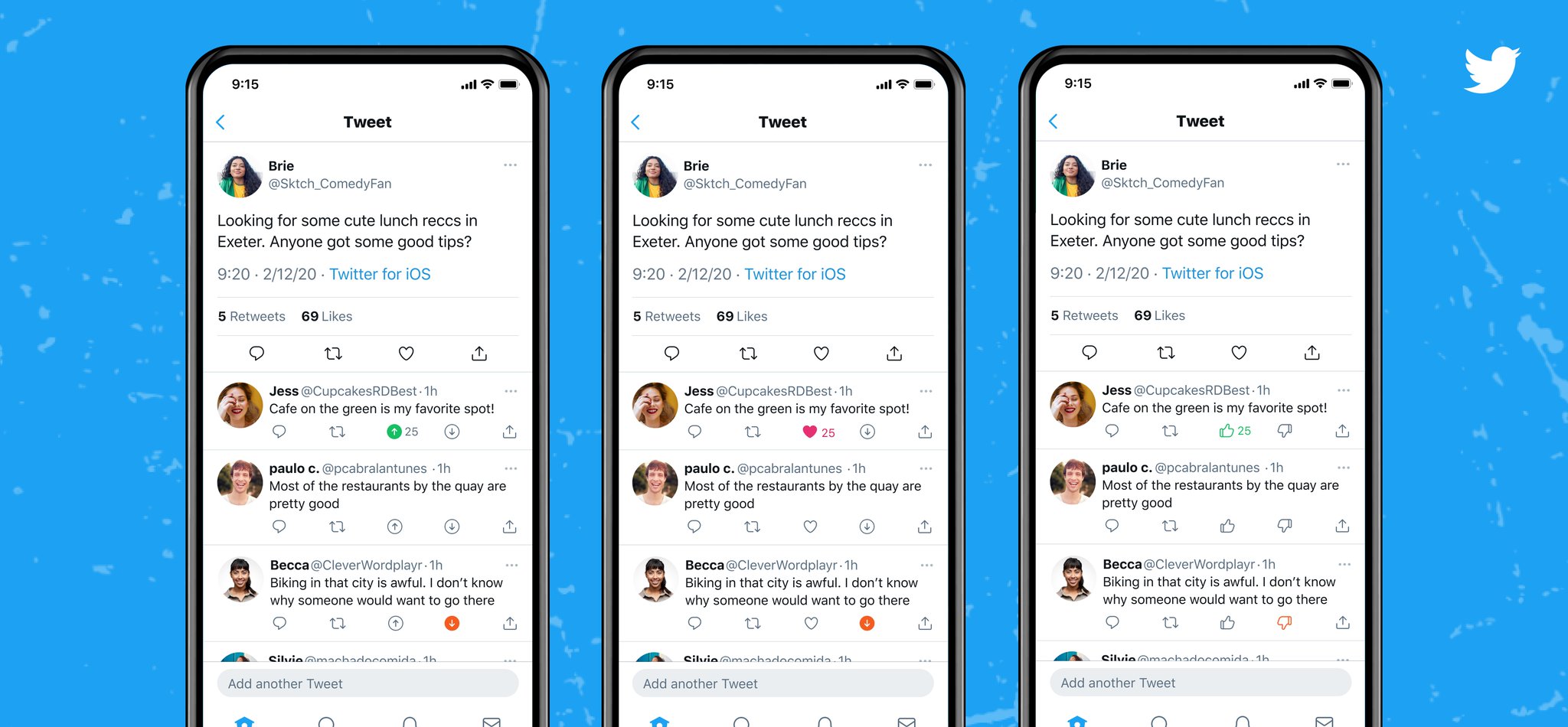 Twitter Support Some Of You On Ios May See Different Options To Up Or Down Vote On Replies We Re Testing This To Understand The Types Of Replies You Find Relevant