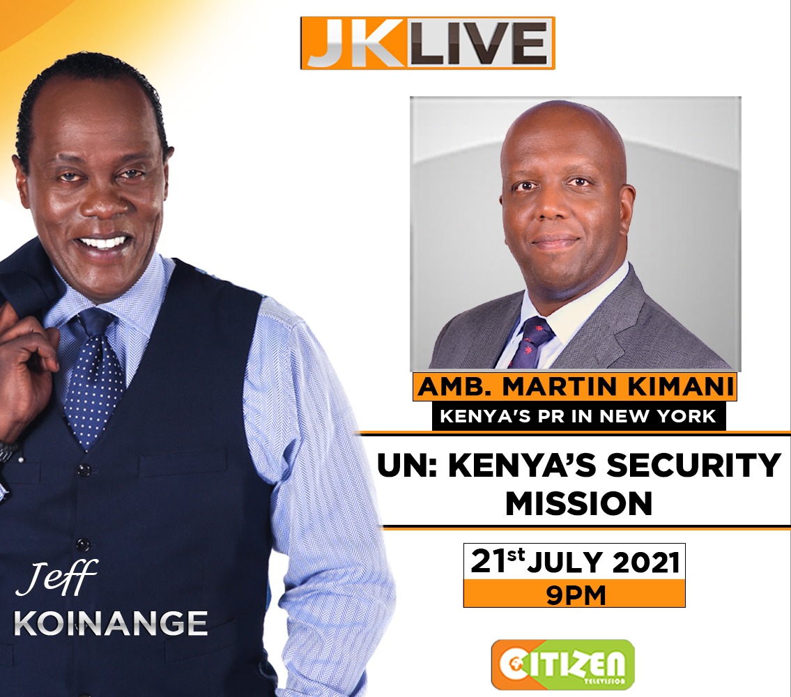 Happening now: Kenya's Permanent Representative to New York Amb Martin Kimani on Citizen TV JKLive to discuss Kenya’s UN Security Council Mission six months after taking up a seat at the #UNSC