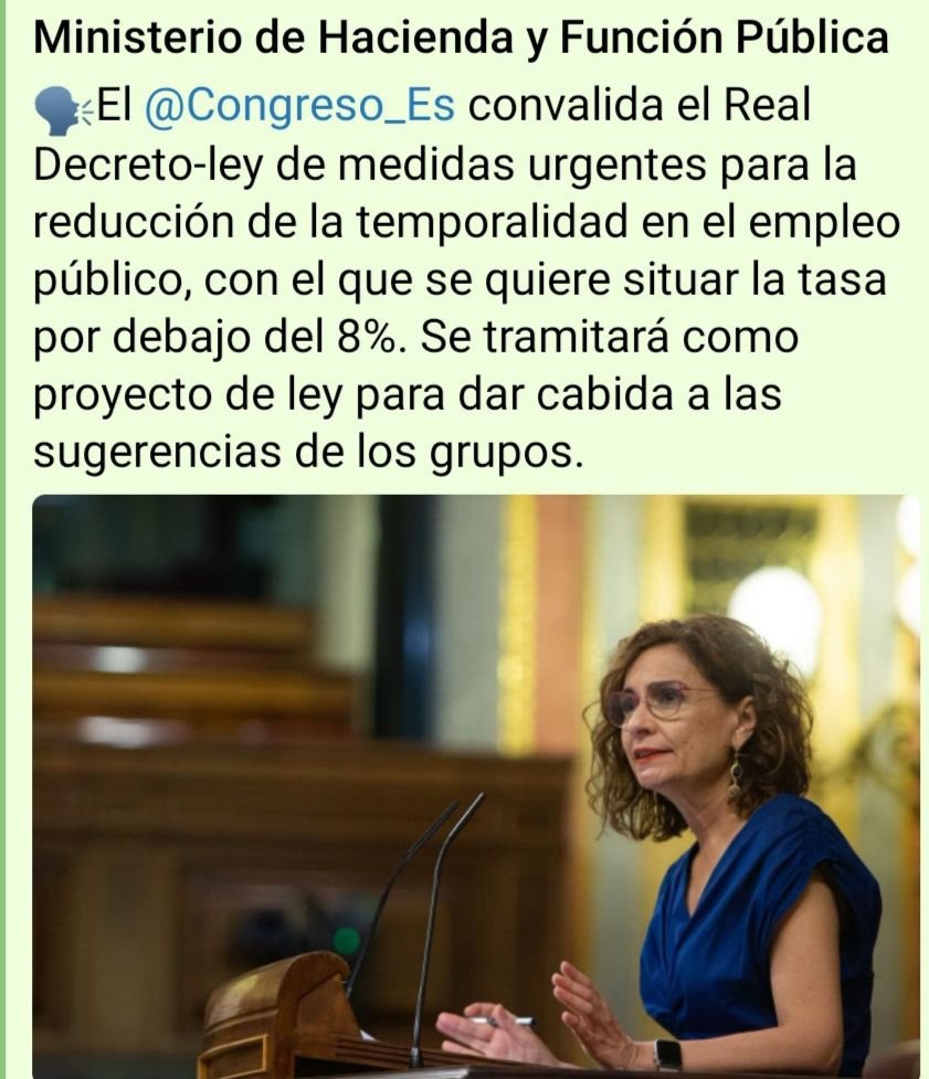 GMi15f's tweet image. 👎Convalidación RDL14/2021, se tramitará como proyecto de ley para sugerencias de grupos.
@Congreso_Es  @gabrielrufian 
💥RECUERDEN:
⛔NO CUMPLE NORMATIVA EUROPEA
⛔OPES NO son sanción para temporal en abuso
⛔20 días NO es disuasoria
#FijezaYaEsConstitucional #NoIcetazo