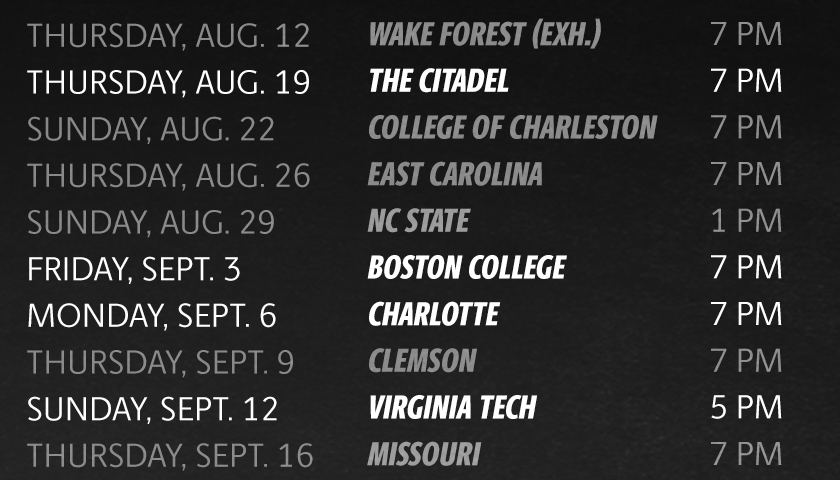 GamecockWSoccer's tweet photo. 9⃣ matches at Stone Stadium. 
4⃣ matches against ACC foes. 
3⃣ first-time opponents. 
1⃣ mission. 

Our 2021 schedule. 🤙

🔗: https://t.co/DlavDfMyGq https://t.co/QnQnKdILzt