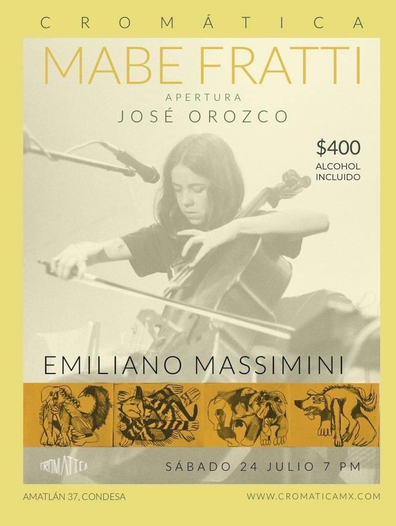 camedormusic's tweet photo. Éste Sábado abriré el show de Mabe Fratti en la exposición de Emiliano Massimini en Cromática CDMX https://t.co/Ic8CuI7lk9