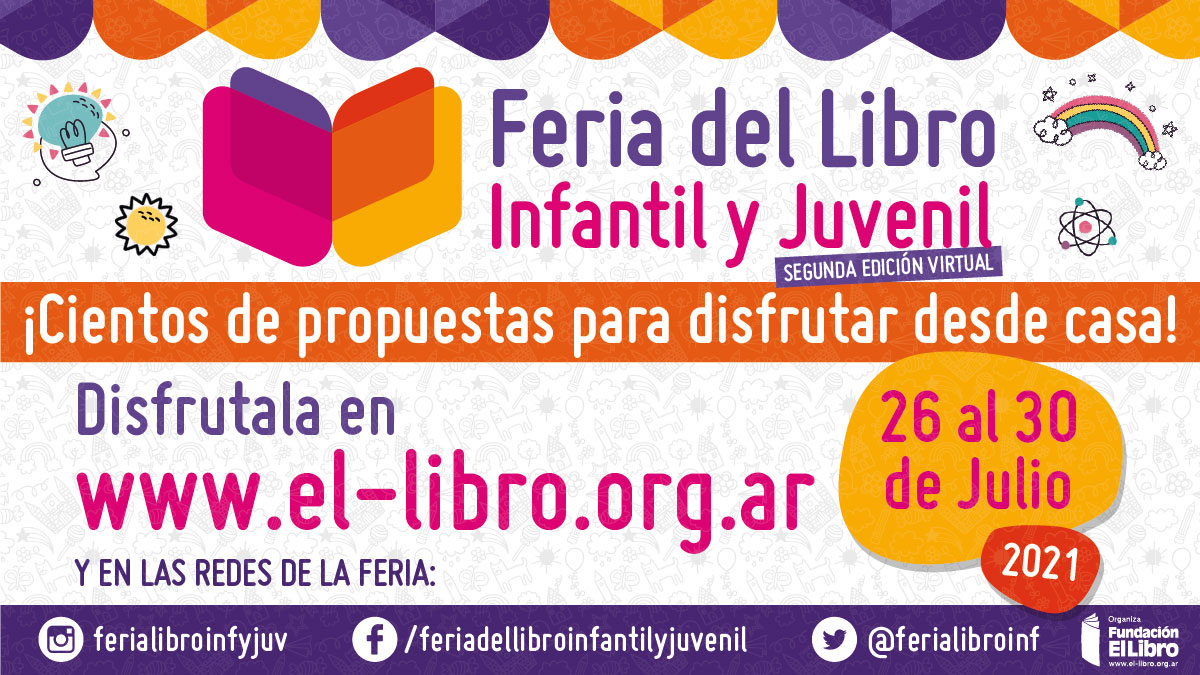 🎯Cuenta regresiva para la segunda edición virtual de la Feria del Libro Infantil y Juvenil 🌟🌈🌞

▶️bit.ly/2TtNfDK

#FLIJ #lij #feriadellibro