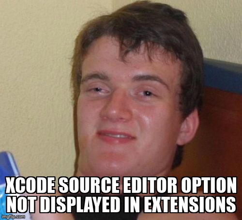 overflow_meme's tweet image. Xcode Source Editor option not displayed in Extensions stackoverflow.com/questions/5164… #extensionmethods #xcode