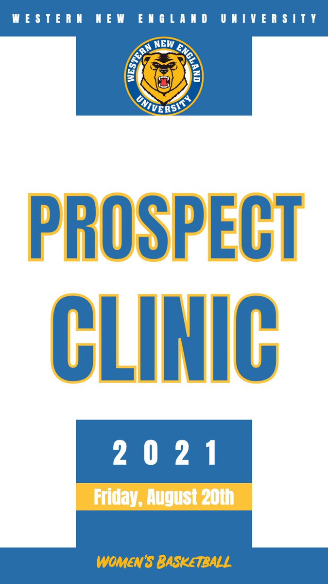 HS seniors, juniors &amp; sophomores: dont forget about our 2021 prospect clinic on Friday, August 20th! It will provide you w/ a day of skill development with the WNEU coaching staff, a Q&amp;A panel w/ the coaches, student-athletes, &amp; WNE admissions. There will even be a campus tour!