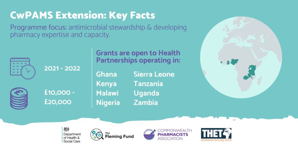 DrDianeAshiru's tweet photo. Open: Apply for #CwPAMS extension funding. Health partnership approach btw UK, Ghana, Kenya, Malawi, Nigeria, Sierra Leone, Tanzania, Uganda, Zambia to support tackling #AntimicrobialResistance through #AntimicrobialStewardship interventions. https://t.co/JzlDAiLtdf https://t.co/7KbgvMydV0