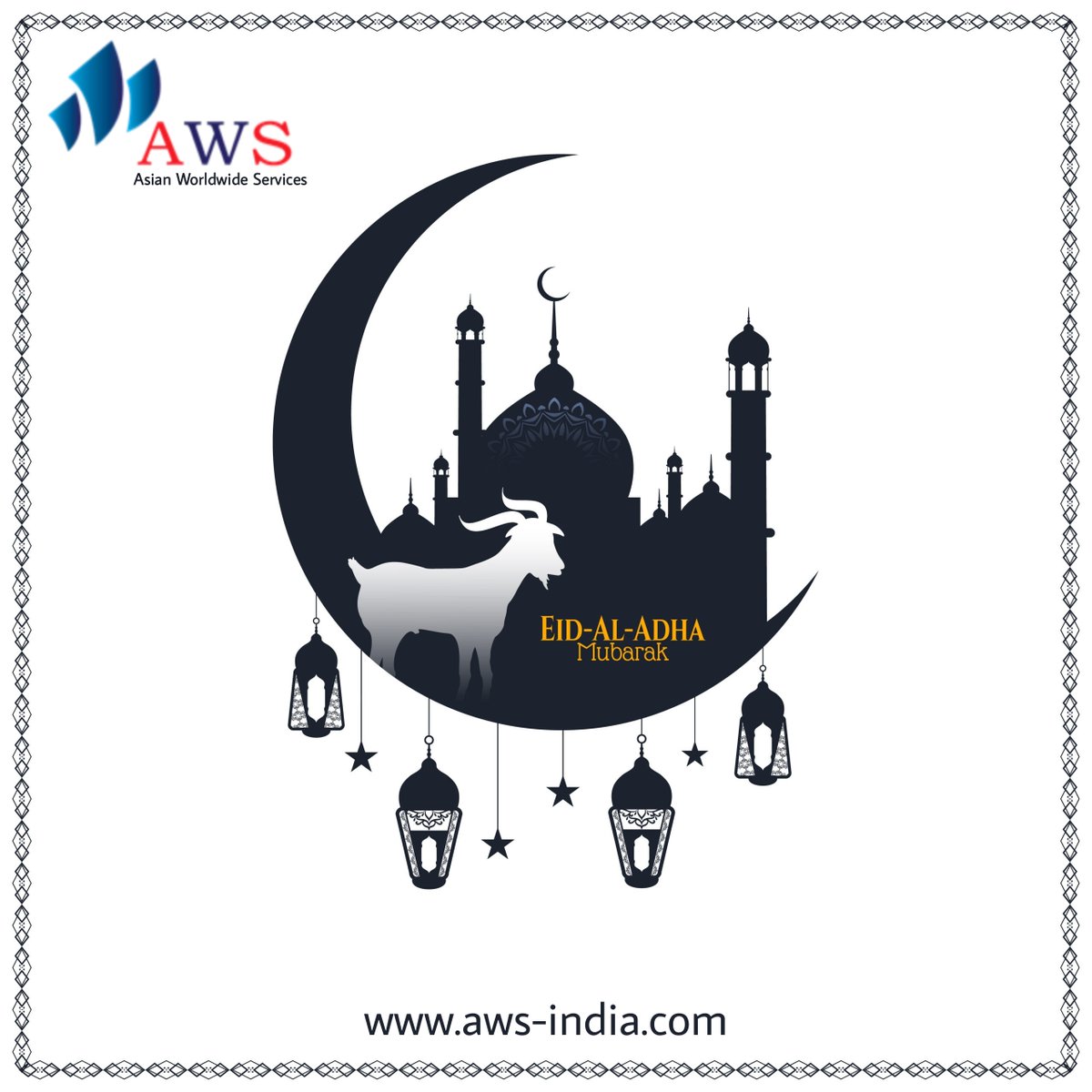 May this Eid bring happiness, joy, Allah's blessings and love… AWS Family wishing Eid MUBARAK to you and your family.

#EidulAdhaMubarak  #Eidulazha #Eidulazha2021 #smile #awsindia #consolidation #LCL #FCL #WeServeWithCare #import #export