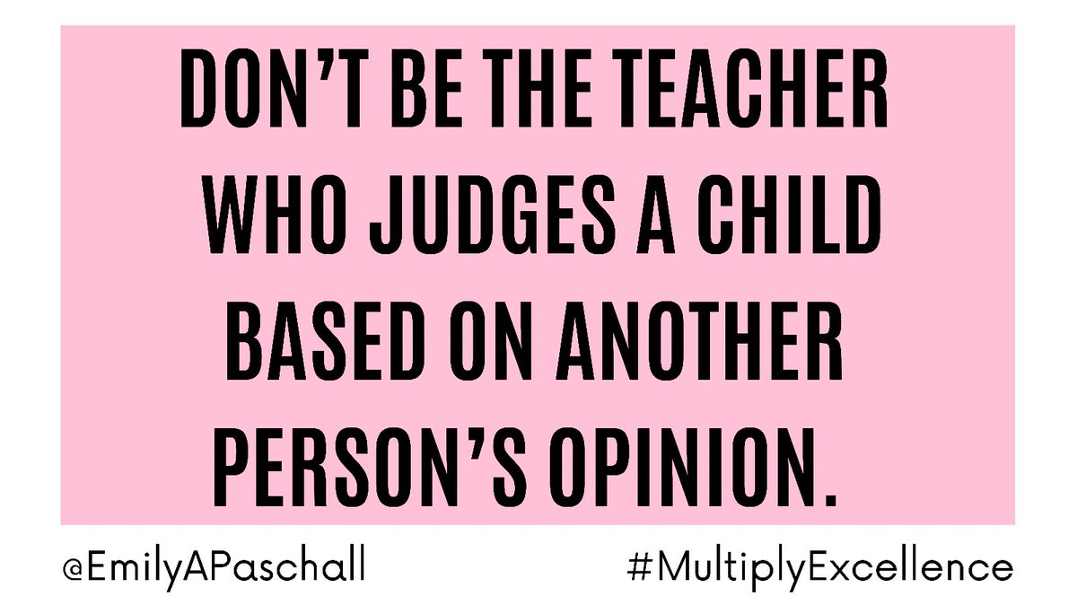 Never judge a child based on another person’s opinion. Every kid deserves a reset. Every kid deserves more chances. Every kid deserves a champion. Many kids are on the road to failure b/c of reasons beyond their control. Be the person who redirects their path. #multiplyexcellence