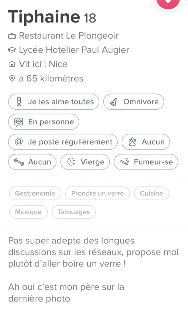 SayChoa's tweet image. Ta réussi quoi dans ta vie ?
Moi : 
J’ai match avec la fille de Etchebest