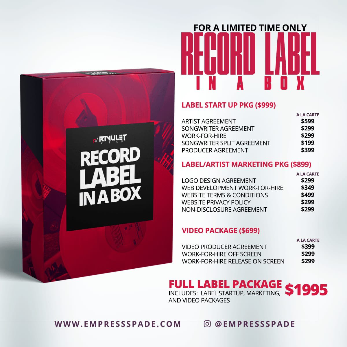 [ Record Label In A Box ] Is Geared Towards Up &amp; Coming Labels &amp; Artist To Begin Building A Legitimate Label | Business. We <a href="/RivuletVision/">Rivulet Vision Inc.</a> Will Also Include Performance | Appearance Agreements. #LetsConnect