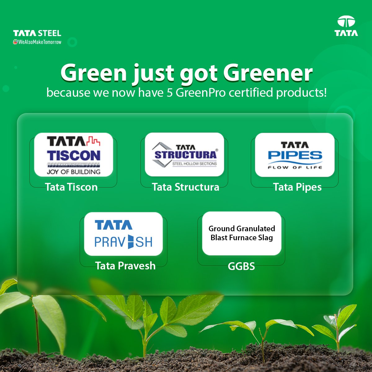 Three shades of green for Tata Steel