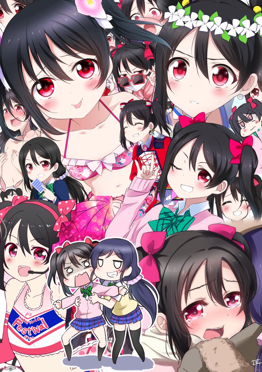 東條希 ,矢澤にこ 「にこちゃん大好き😘🤟
#矢澤にこ生誕祭2021 」|ぜろのイラスト