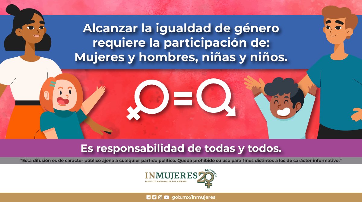 ¡Recuerda! 
Alcanzar la #IgualdadDeGénero es una responsabilidad de todas todos. Cuéntanos ¿Tú qué acciones llevas a cabo? 🙋🏻‍♀️

#LaClaveEsLaIgualdad #ConIgualdadAsíSí
