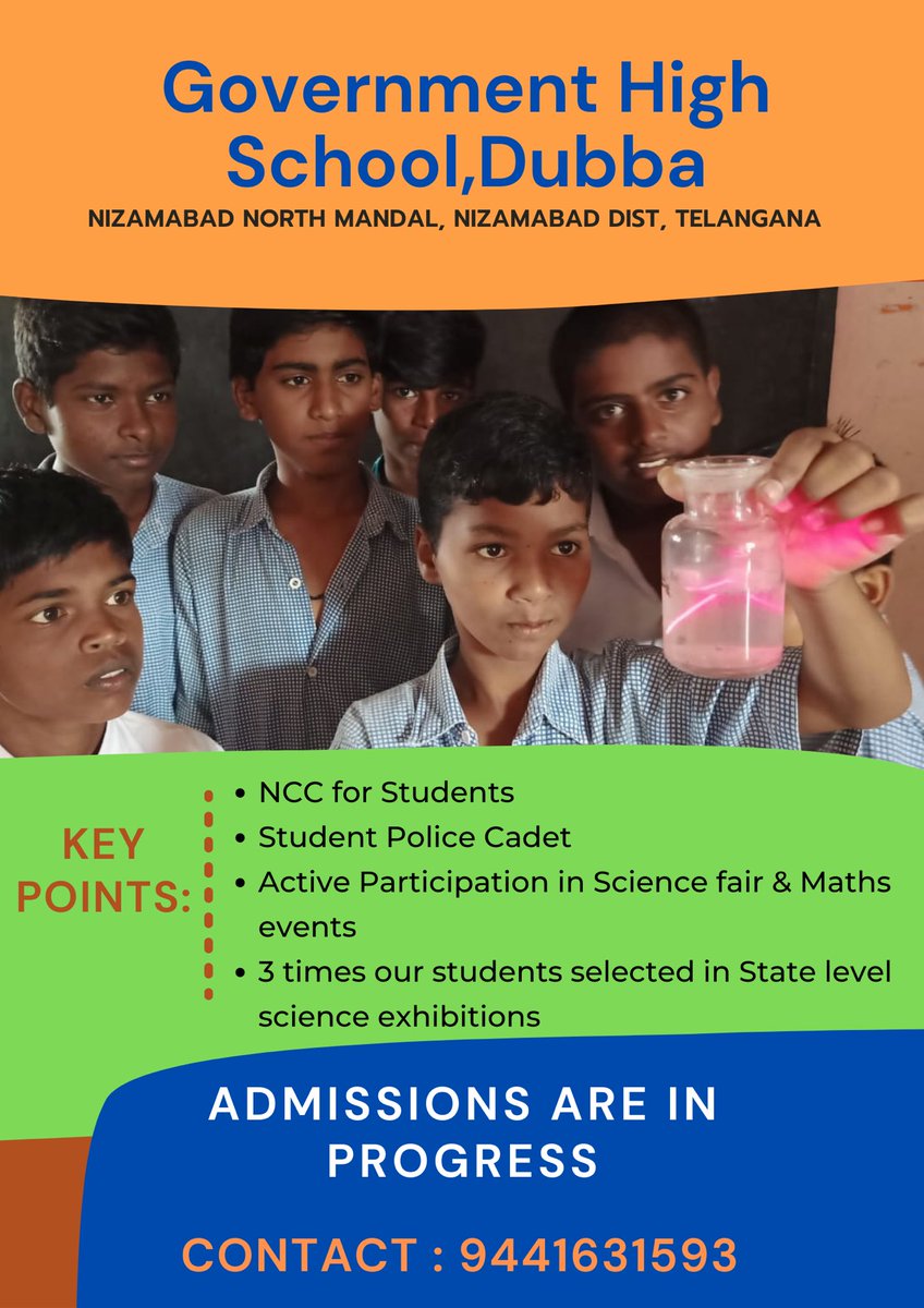 SriRenikunta's tweet photo. Task 8 : Prepared brochure &amp; video for Government High School,  #Dubba Village #NizamabadNorth Mandal, #Nizamabad District @Collector_NZB @MC_Nizamabad @TelanganaCMO @HiHyderabad https://t.co/f2CC89EG6W