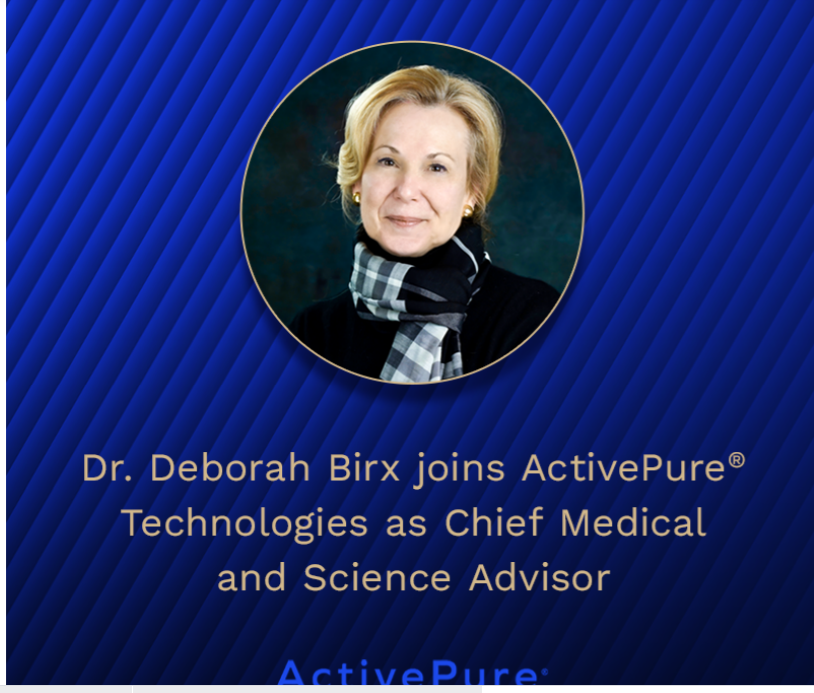 Sterileprocessu's tweet photo. We're excited for Dr. Deborah Birx, M.D., physician and scientific researcher, to join ActivePure Technologies as the Chief Medical and Science https://t.co/8rneoM5UPF Us at https://t.co/199CzGCLQy or (267) 627-4817 https://t.co/TTqBsmxtuu