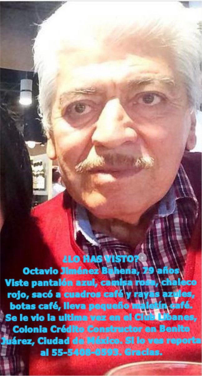 Lo has visto???  Este sr es vecino  y esta desaparecido.  Ayudemos a q regrese a casa.