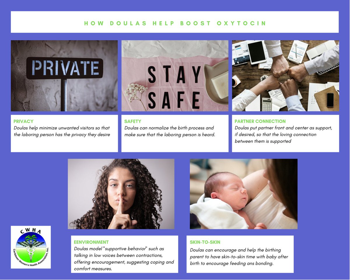 CaribbeanWomen2's tweet photo. These are a few ways that Doulas can help mom to boost her body's production of Oxytocin.

At CWHA we provide FREE DOULA support for expecting and post-partum mothers.

#doula #birthdoula #postpartumdoula #doulaservices #fourthtrimester https://t.co/RRi0CWS1uB