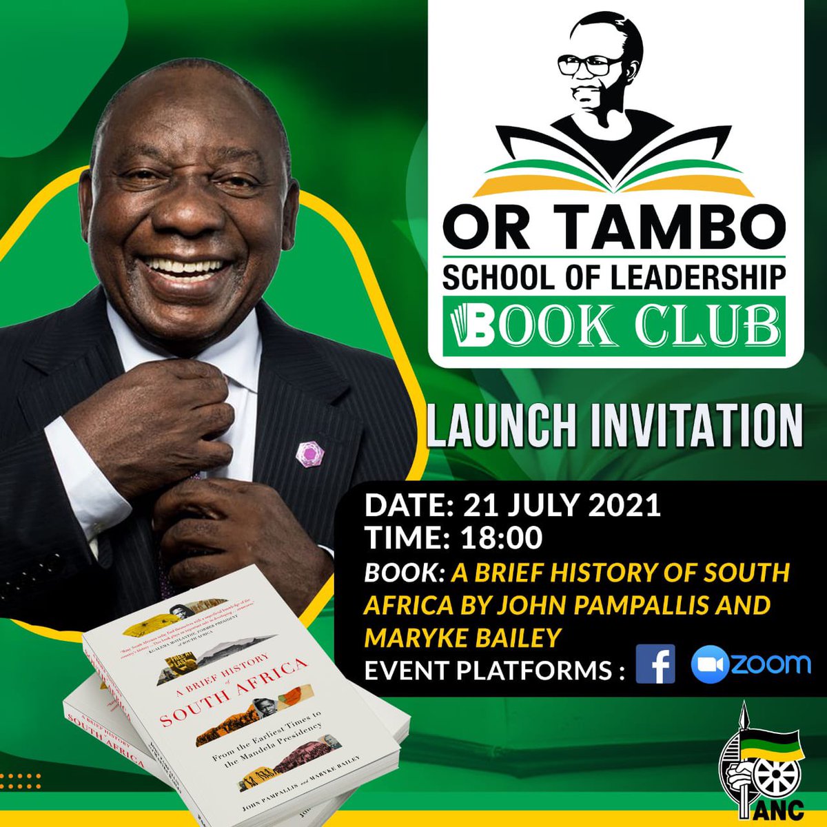 African National Congress on Twitter: "You are cordially invited to the virtual launch of the OR Tambo School Book Club with ANC President Cyril Ramaphosa. Details are as follows: Date: 21 July
