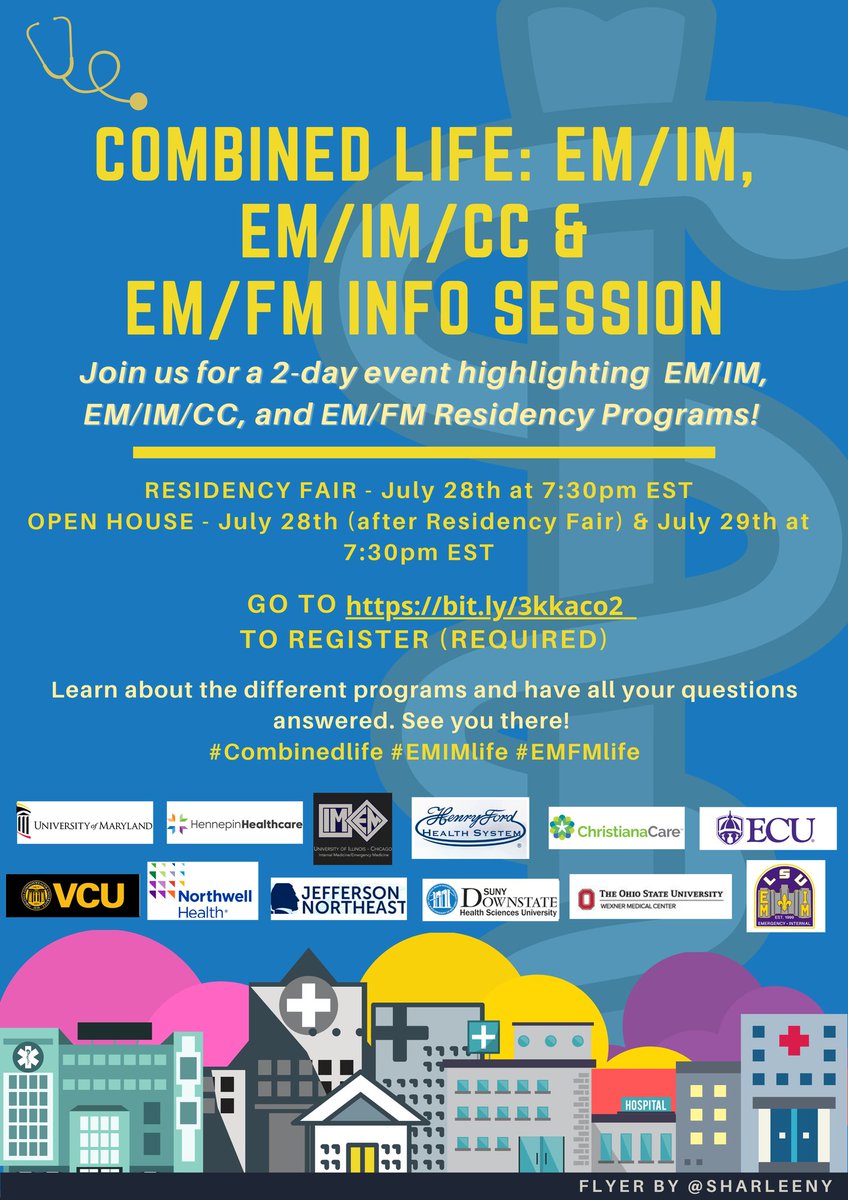 NSLIJ_EM's tweet photo. HEY LOOK 👀

Combined EM+IM and EM+FM is a thing! Join us and all the EM/IM and EM/FM residency programs for our residency fair and open house next Wed/Thurs. Register here: https://t.co/VF46U7zncU

#EMIMlife #EMFMlife #CombinedLife #meded #medstudenttwitter #GME https://t.co/ZD6EPCoViO