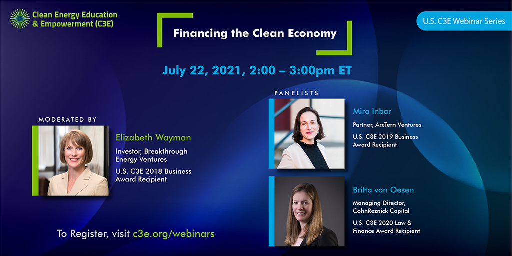mitenergy's tweet image. 📆 Tomorrow, 7/22 at 2pm ET! @C3E_EnergyWomen will host their next webinar on clean energy investment. Register now: mitener.gy/Vvhp50Fqm8Q