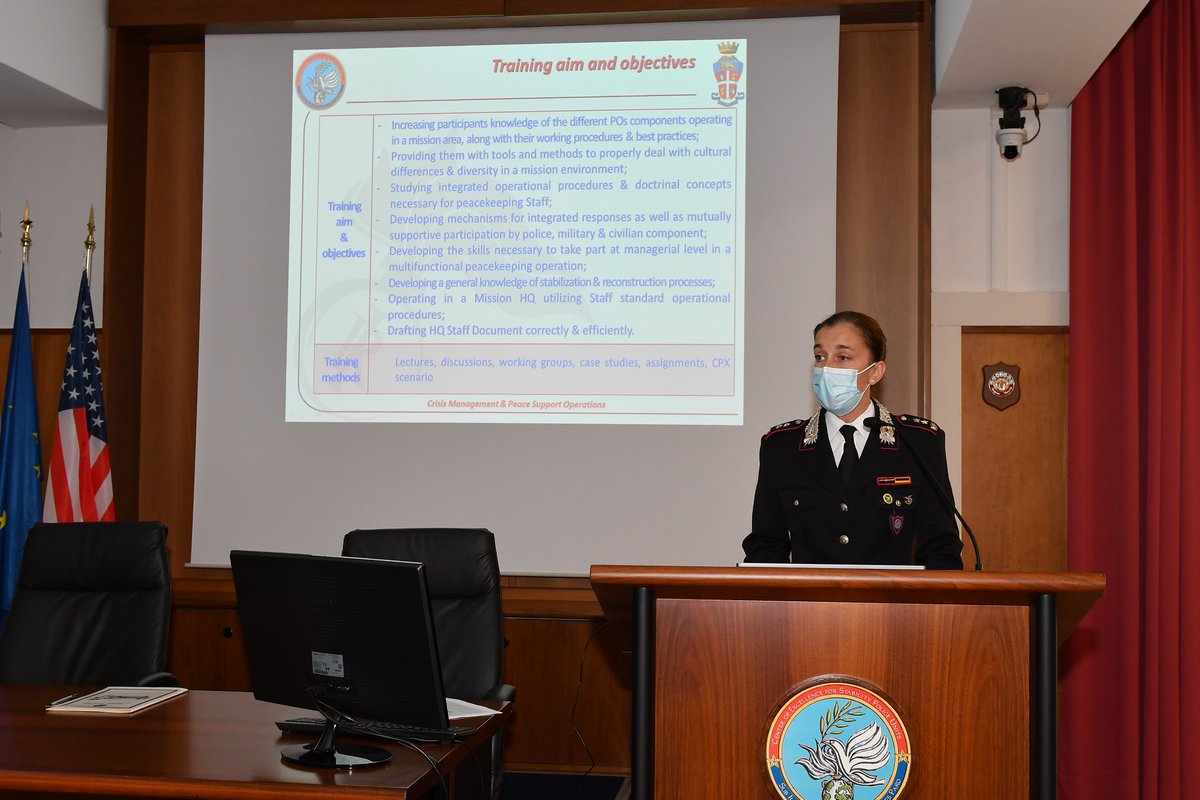 _CoESPU_'s tweet photo. Presentation of the @UN #StaffOfficersCourse, scheduled for October 2021. Following the most recent UN doctrine, the course is aimed at training military, police and civilian Headquarters Staff in planning and decision making process. https://t.co/AaWlQlvmMP https://t.co/CLy1eNYSkU