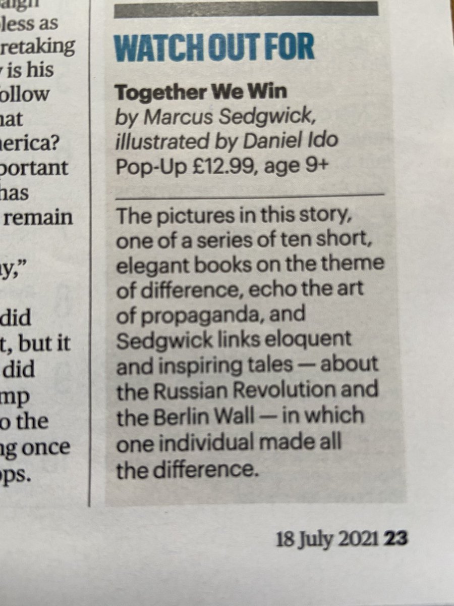 This weekend we were so excited to see that <a href="/NicoletteJones/">Nicolette Jones</a> highlighted one of the #10StoriesToMakeADifference Collection in the Sunday Times.

"A series of ten short, elegant books"

We'll be pinning that quote up on the fridge!