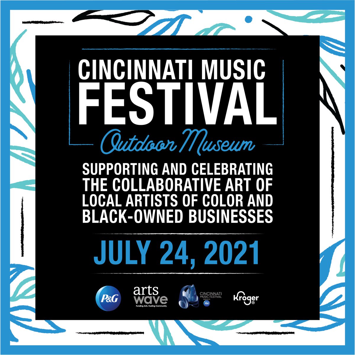 ArtsWave (@artswave) on Twitter photo This year, <a href="/CincyMusicFest/">Cincinnati Music Fest</a>'s Outdoor Museum returns. 15 local artists, partnered with 15 Black-owned businesses, will create work in <a href="/WashingtonPark/">Washington Park</a> this Saturday. #CincyArts <a href="/ProcterGamble/">Procter & Gamble</a> <a href="/kroger/">Kroger</a> This year, <a href="/CincyMusicFest/">Cincinnati Music Fest</a>'s Outdoor Museum returns. 15 local artists, partnered with 15 Black-owned businesses, will create work in <a href="/WashingtonPark/">Washington Park</a> this Saturday. #CincyArts <a href="/ProcterGamble/">Procter & Gamble</a> <a href="/kroger/">Kroger</a>