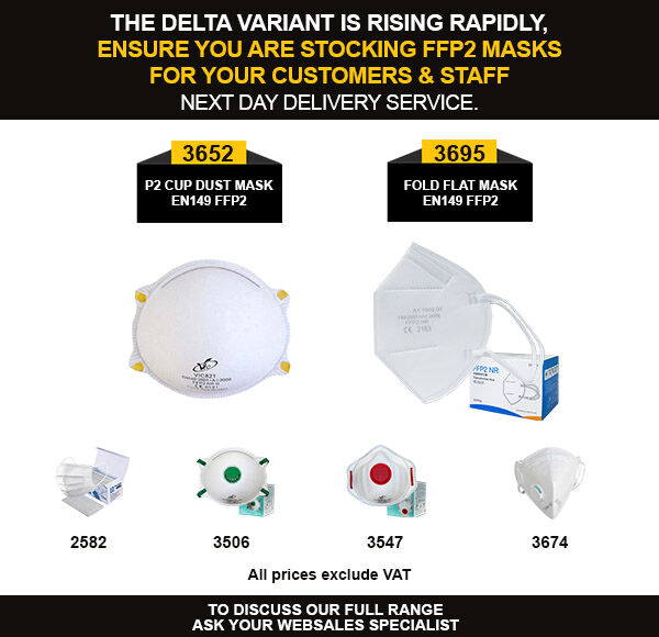 Stay Protected from the Delta Variant with FFP2 Masks – Stock them today.

Order Now: bit.ly/3wT20xl

#cargoworkwear #wearthebull #workwear #safetyboots #safetyshoes #safetytrainers #safetyatwork #safetyireland #safetyuk #FaceProtection #FaceMasks