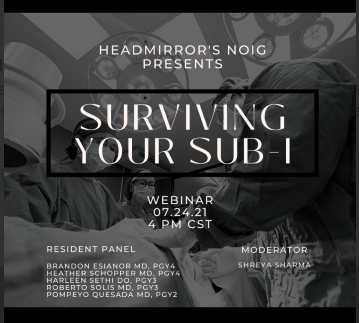 Inside The Match (@inside_thematch) on Twitter photo —Surviving Your Sub-i July 24 5pm ET—
#MedStudents interested in ENT (also applicable to most surgical specialties) Join <a href="/RSolisMD/">Roberto Solis, MD</a>, <a href="/PRQuesadaMD/">Pompeyo R. Quesada, MD</a>, <a href="/BEsianor/">Brandon Esianor</a>, <a href="/ShreyaSharmaMed/">Shreya Sharma</a> + other residents for <a href="/headmirror_com/">Headmirror.com</a>'s @NOIG_Headmirror event!
Register HERE: forms.gle/dqi6Wdwf7VCbQk… —Surviving Your Sub-i July 24 5pm ET—
#MedStudents interested in ENT (also applicable to most surgical specialties) Join <a href="/RSolisMD/">Roberto Solis, MD</a>, <a href="/PRQuesadaMD/">Pompeyo R. Quesada, MD</a>, <a href="/BEsianor/">Brandon Esianor</a>, <a href="/ShreyaSharmaMed/">Shreya Sharma</a> + other residents for <a href="/headmirror_com/">Headmirror.com</a>'s @NOIG_Headmirror event!
Register HERE: forms.gle/dqi6Wdwf7VCbQk…