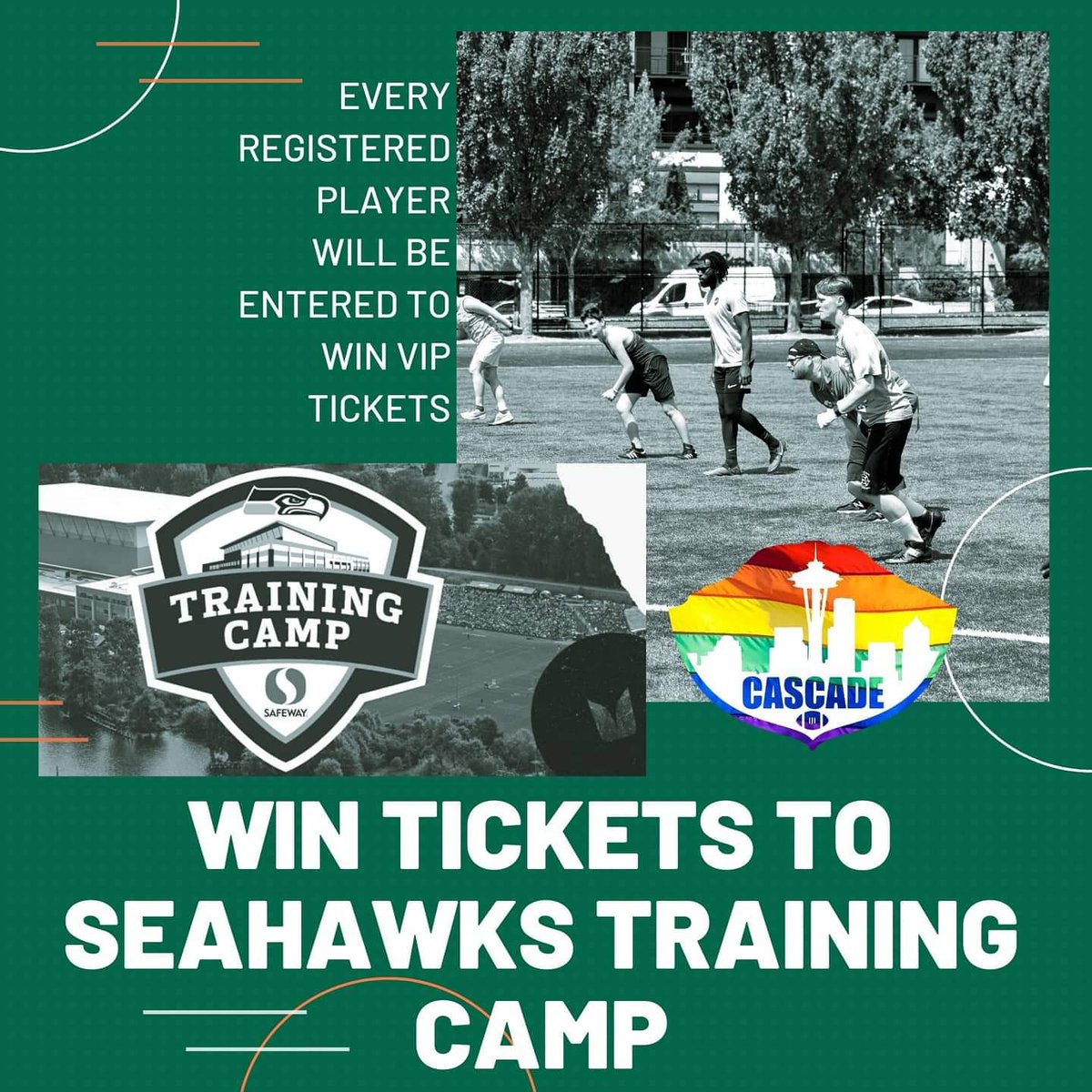 CascadeFlag's tweet photo. Love the @Seahawks and want to play #flagfootball?  Register now for the #fall2021season and be entered for a chance to win access to training camp! https://t.co/NeaCt0pp9n #gayflagfootball #lgbtqsports #gaySeattle @SeattleGayScene @SeattleGayNews @SeattleLGBTQ @TheSeaLesbian https://t.co/CwsksBs0HD