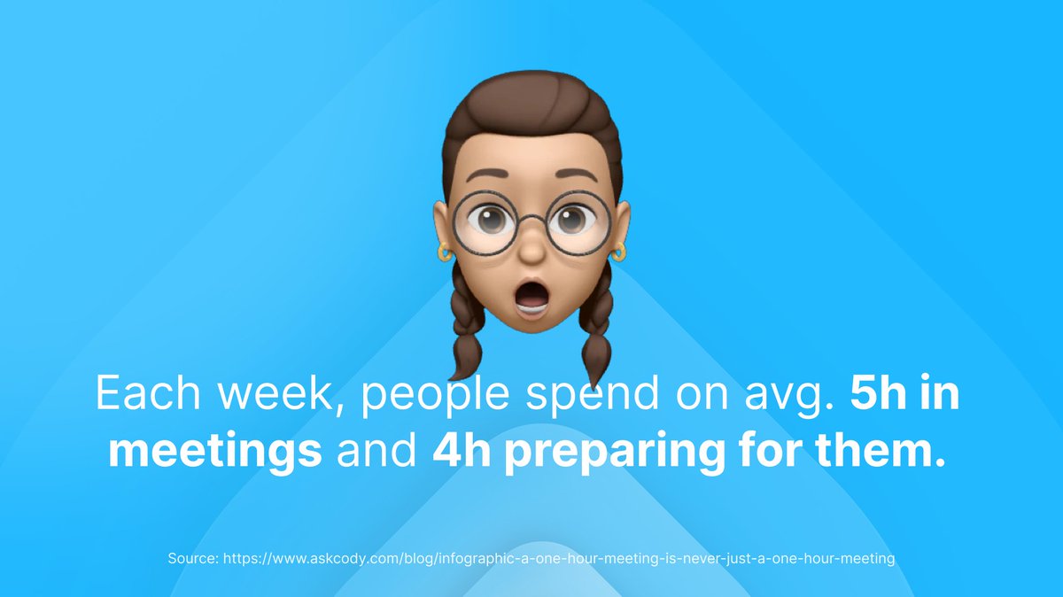 meetbackio's tweet photo. 5h in meetings + 4h preparing for them / week makes it 36h / month spent around meetings 😳🤯. Ready to start measuring the meeting engagement with https://t.co/7Hj4lm0ldT? 

#duration #efficiency https://t.co/NEbjgK6S5U