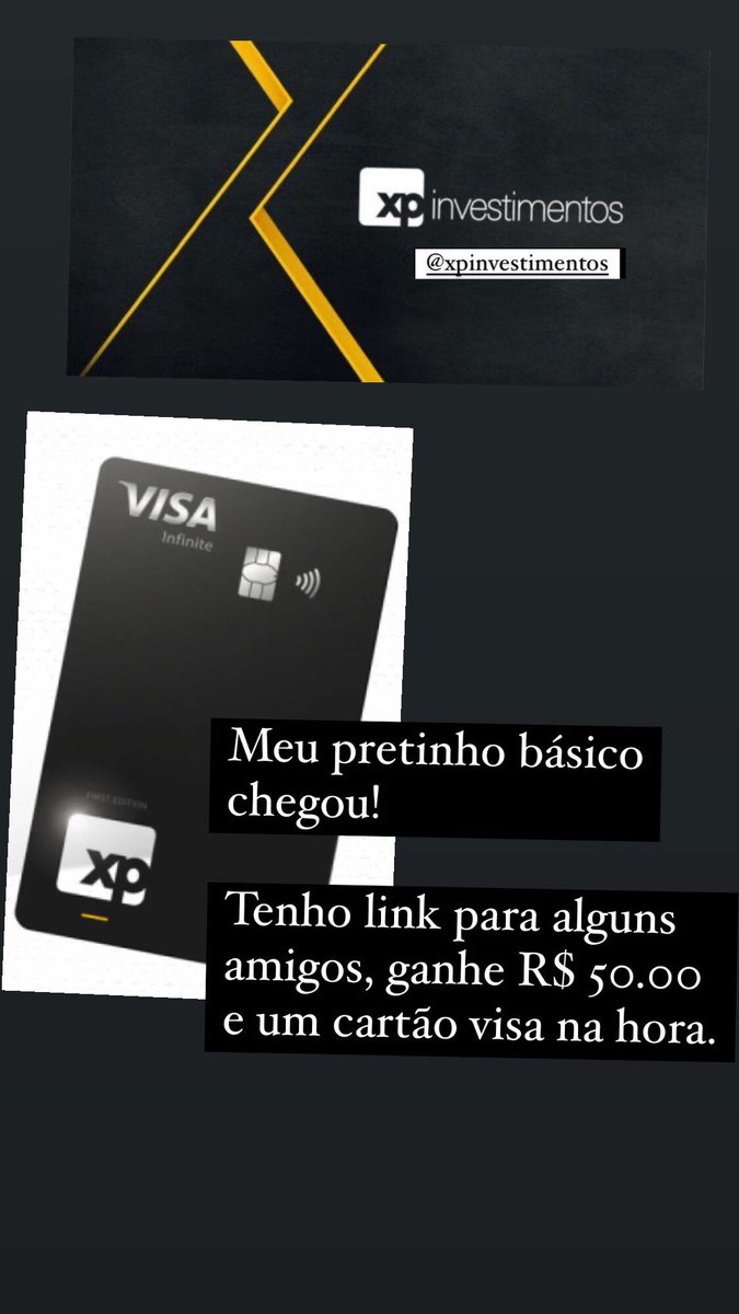 LaydFaria's tweet image. lp.xpi.com.br/boas-vindas-xp…
  
#xp #xpinvestimentos #cartaovisa #bonus