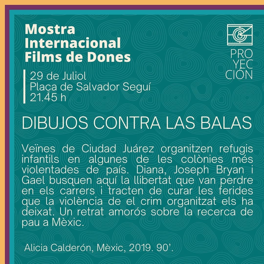 alicalde's tweet photo. El jueves 29 de Julio proyectaremos nuestro #documental Dibujos contra las balas en #Barcelona. Gracias a la @MostraDones por incluirnos en la programación de #CinemaForaDeLloc. 
Una historia ejemplar de mujeres mexicanas que luchan por las infancias víctimas de violencia. https://t.co/6hEA22WepX