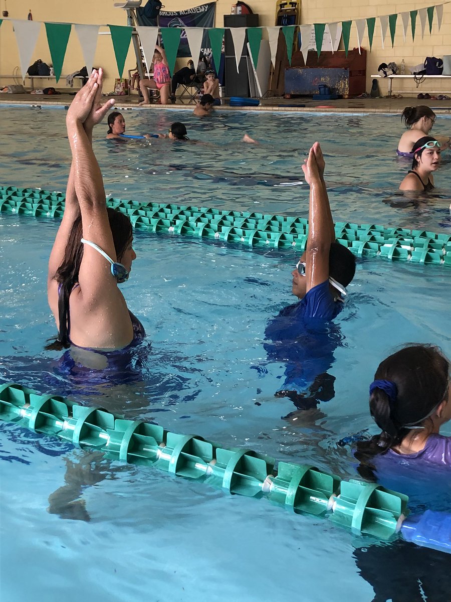 CoachVose's tweet photo. The first ever Rattler Swim Camp has made a big splash. Our swim team athletes have stepped up to be the best coaches ever! https://t.co/GHSuwL0syt