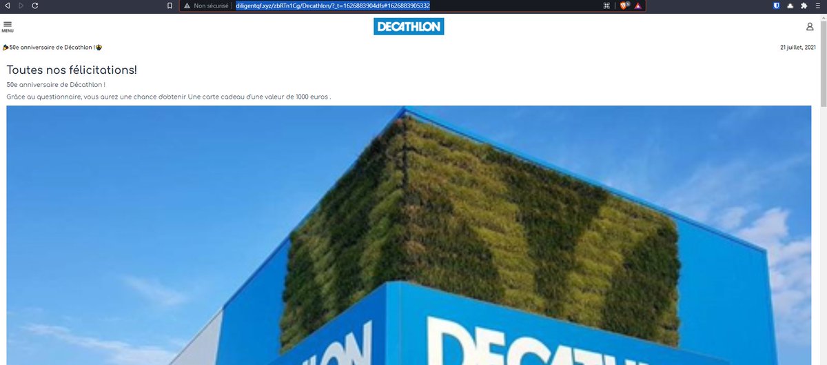 trueDomesday's tweet photo. @Decathlon j'ai pleins de gens de mon entourage qui tombe sur ce site à l'url douteux 😐 https://t.co/HRhkZ75LrE